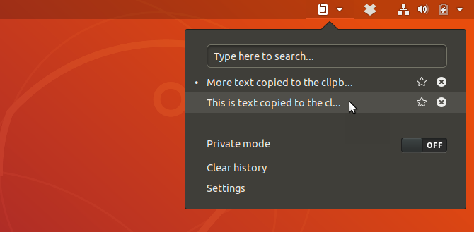 Clipboard Indicator GNOME extension