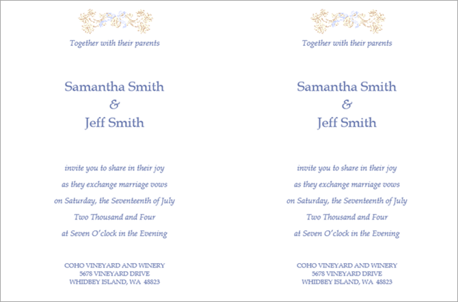 Free Microsoft Word Invitation Templates - traditional wedding