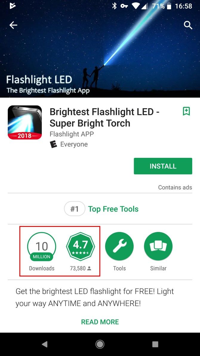 Android-Bright-Flashlight-Store-Page
