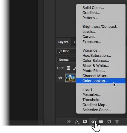 Color Lookup as an Adjustment Layer