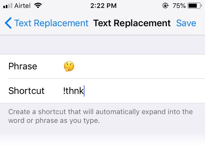 Emoji Shortcut in iOS