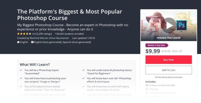 Udemy Course on Photoshop