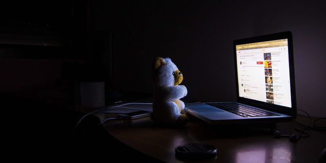 Stuffed animal in front of bright computer to show Computer Eye Strain
