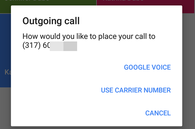 Google Voice Outgoing Call