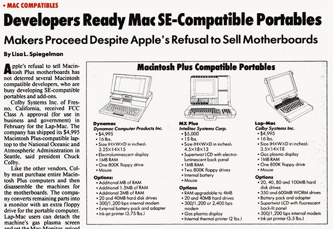 InfoWorld Mac Portables