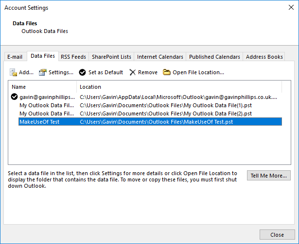 show password on outlook account settings
