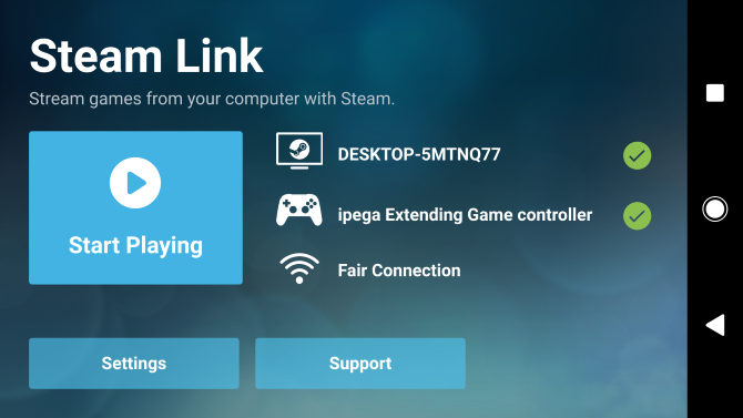 Steam Link running on Android