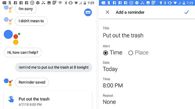 Google Assistant Add Reminder
