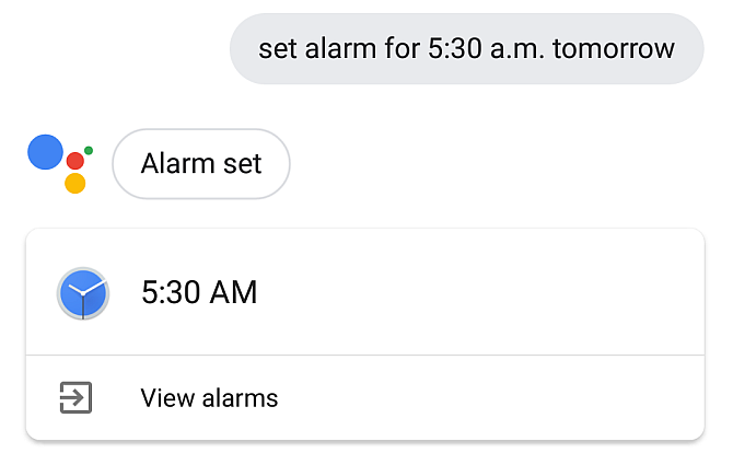 Google Assistant Set Alarm