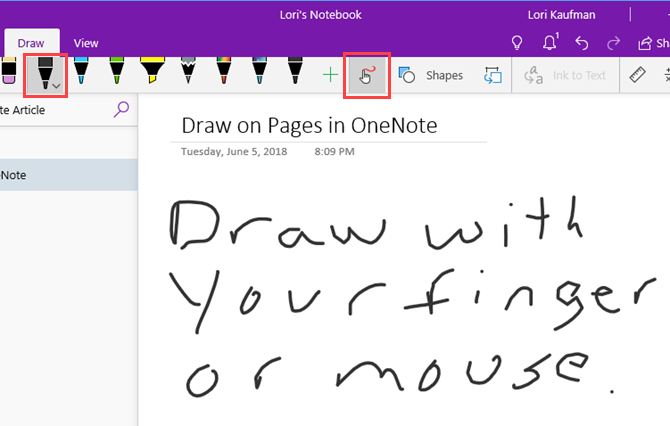 Draw using your finger or mouse