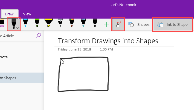 Drawing a shape