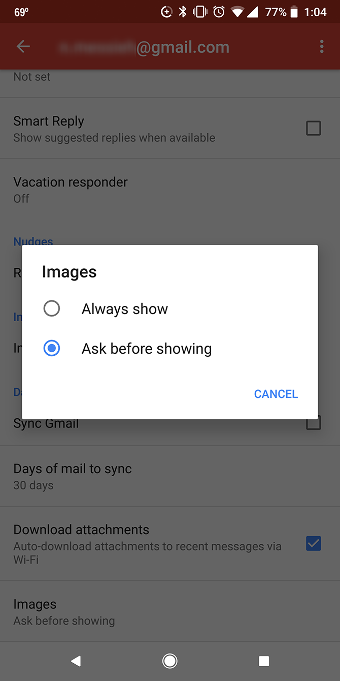 Gmail Show Images Android