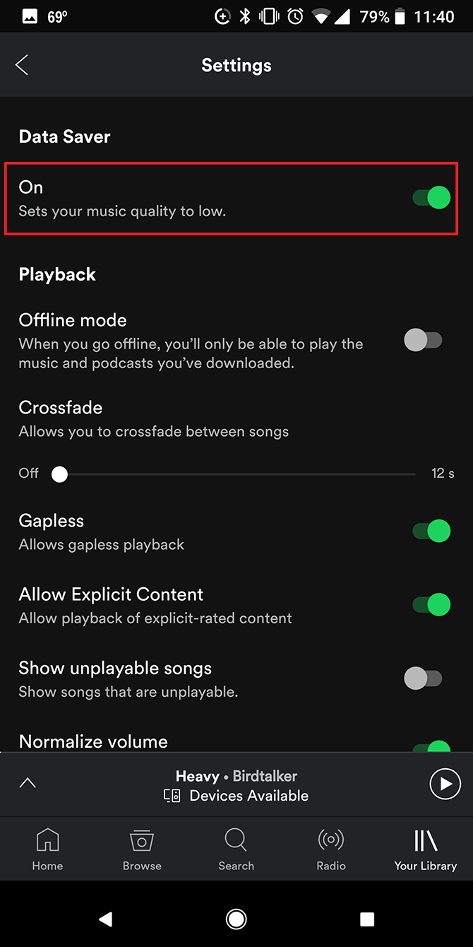Spotify Settings Android
