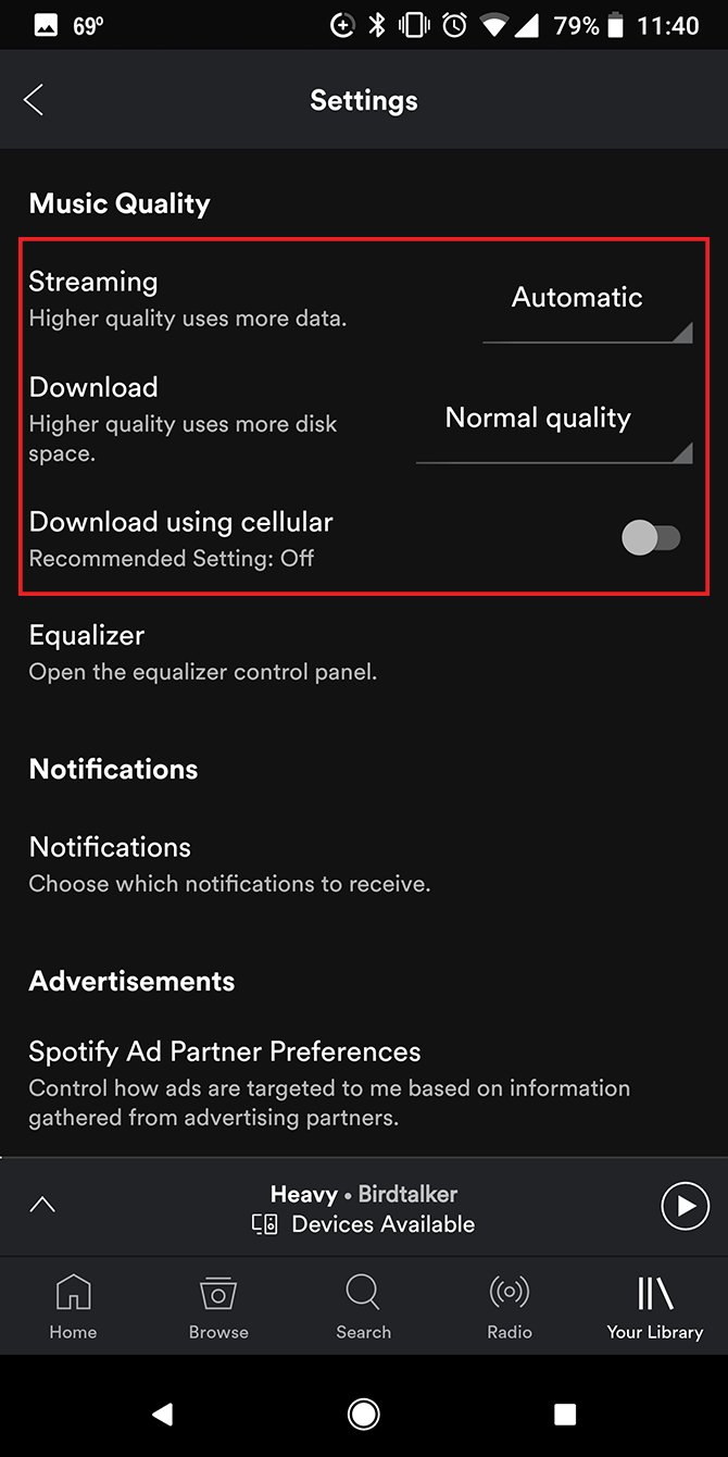 Spotify Save Data Android