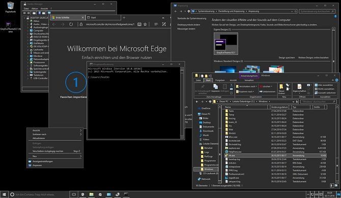 GreyEve dark theme for Windows 10