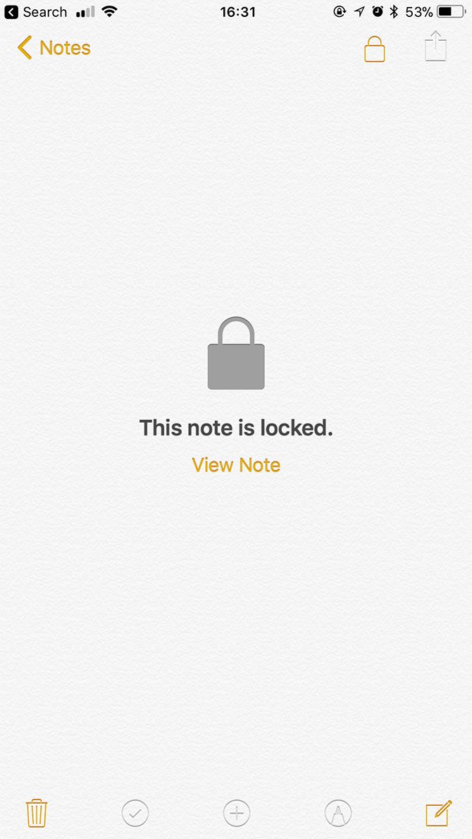 Locked Apple Note