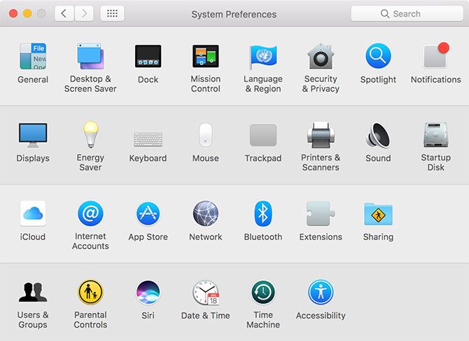 macOS System Preferences