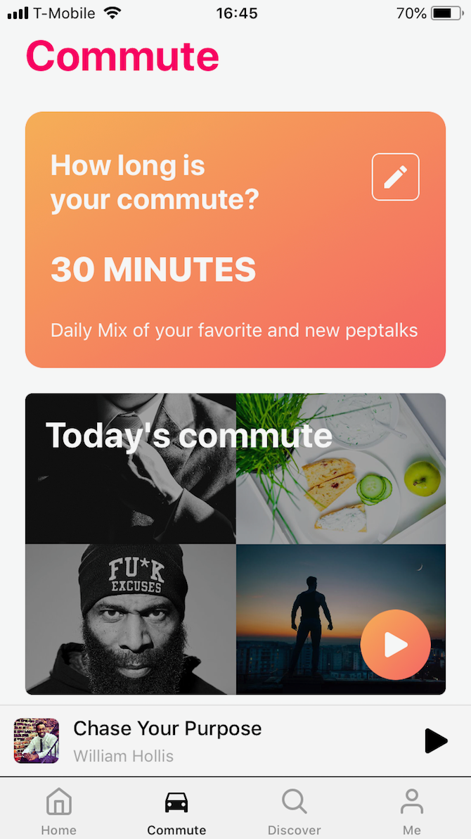 Peptalk Motivation App Commute