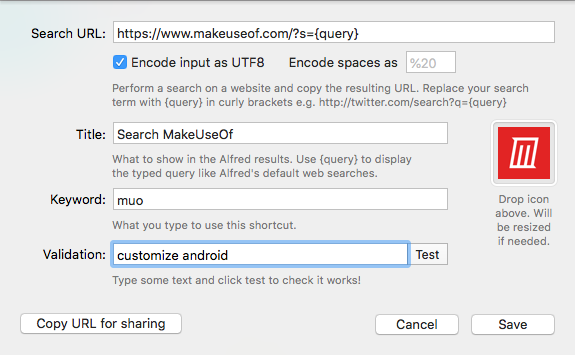 setting up custom search for makeuseof