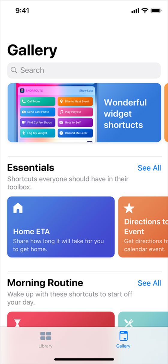 Siri Shortcuts Gallery