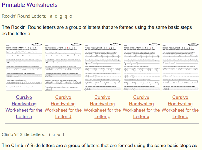10 printable handwriting worksheets to practice cursive