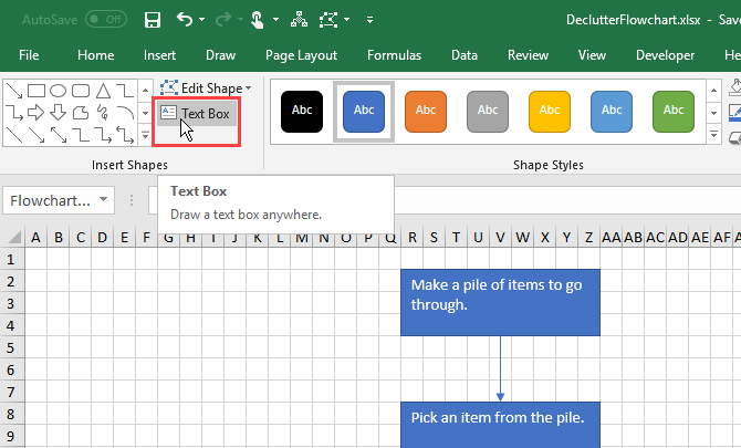 Click Text Box in Excel
