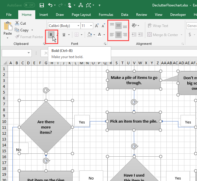 create a flowchart in excel for mac