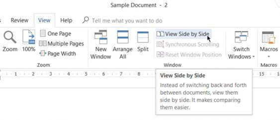 View two documents side by side.