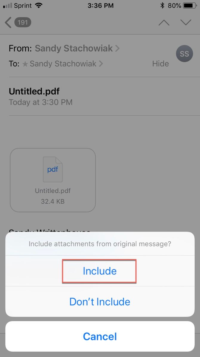 Include PDF in Email iPhone