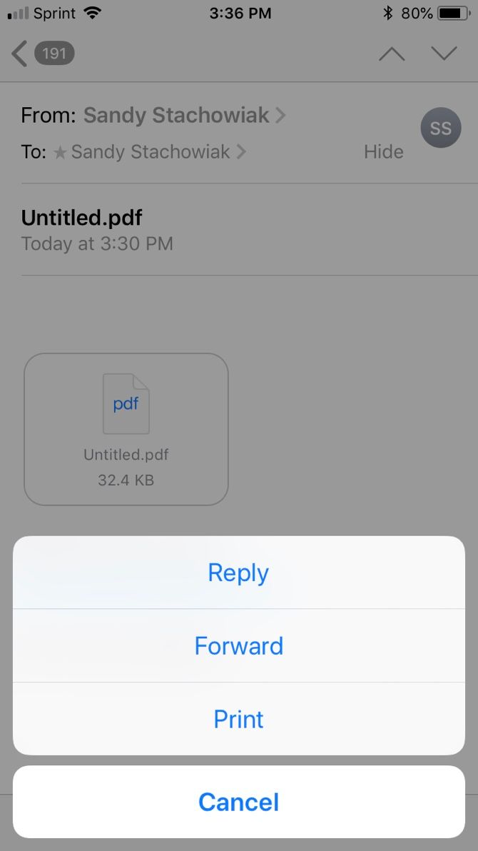 Email PDF iPhone