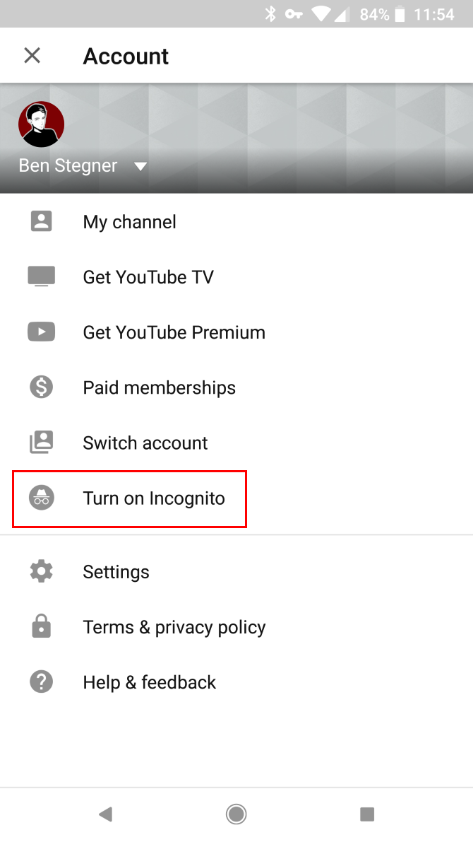 YouTube-Incognito-Android