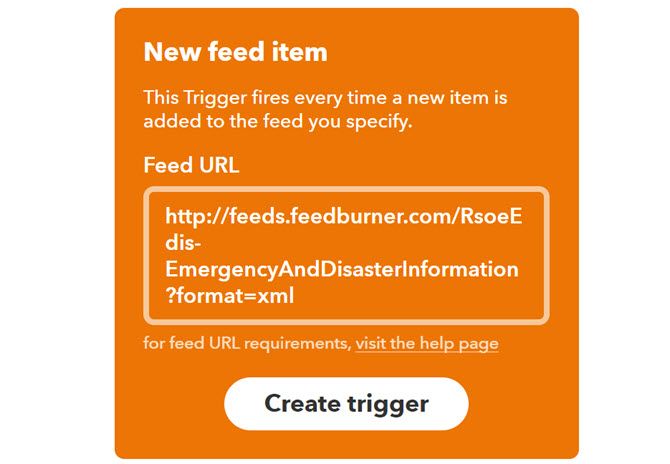 IFTTT New RSS Feed Trigger