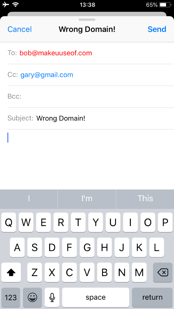 iPhone-Red-Marked-Email-Address
