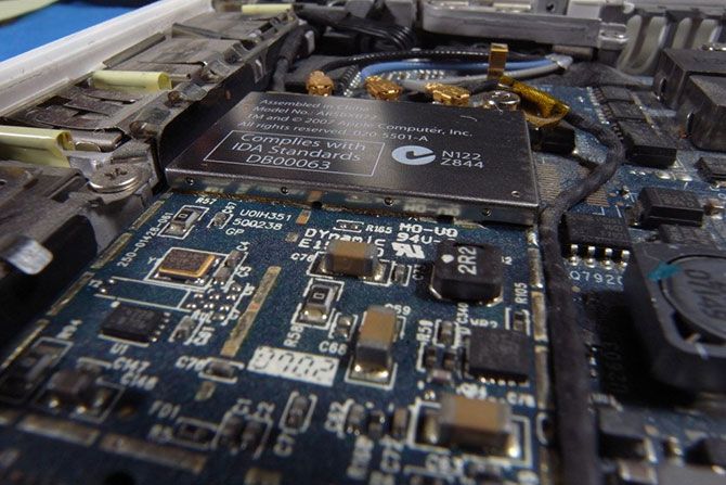 MacBook logic board closeup