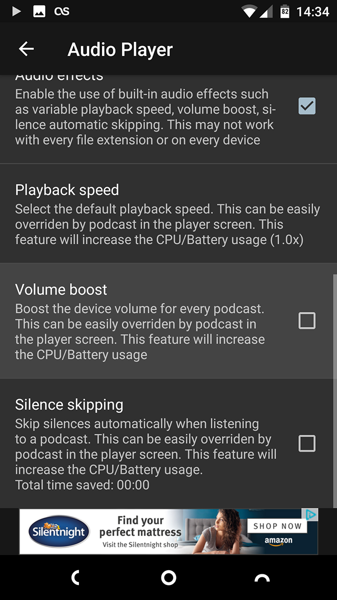Podcast Addict Settings Android