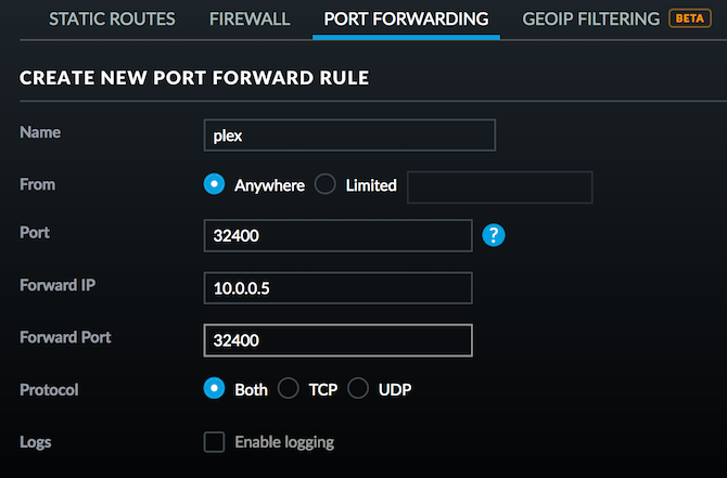 unifi port forwarding