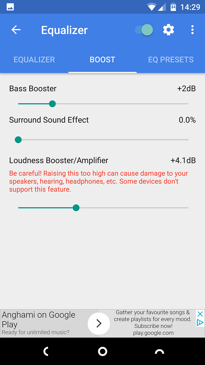 Precise Volume Android Amplifier