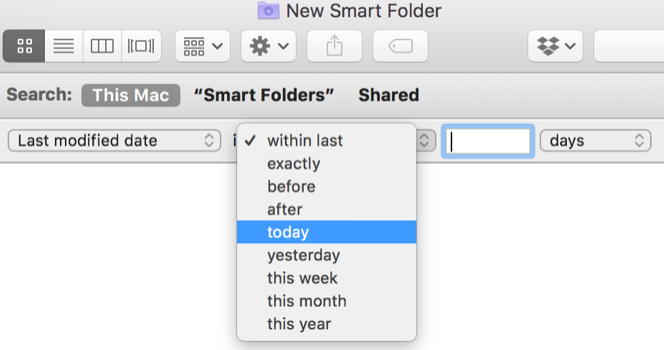 Mac Smart Folders modified date
