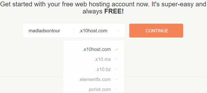 x10hosting free domain name hosting