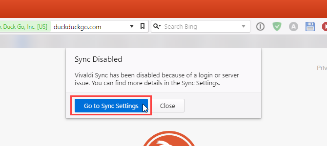 Sync Disabled in Vivaldi on another computer