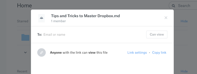Dropbox Share Files Using Link