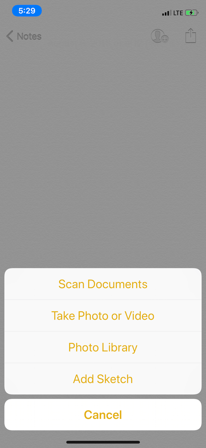 Scan Documents in Notes App 1