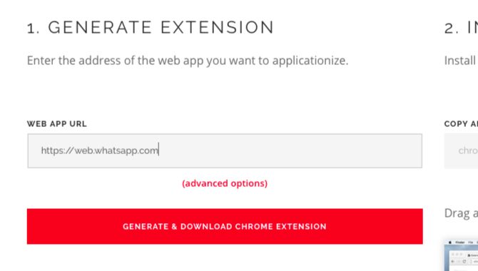 create applicationize extension