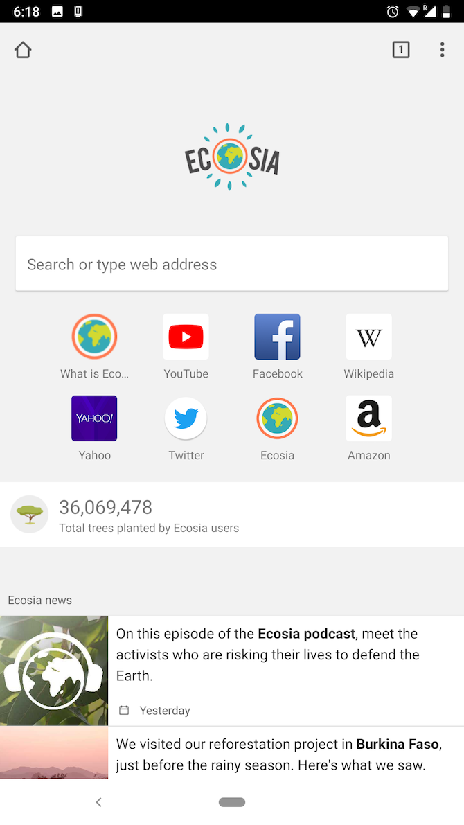 Ecosia Browser Android 3