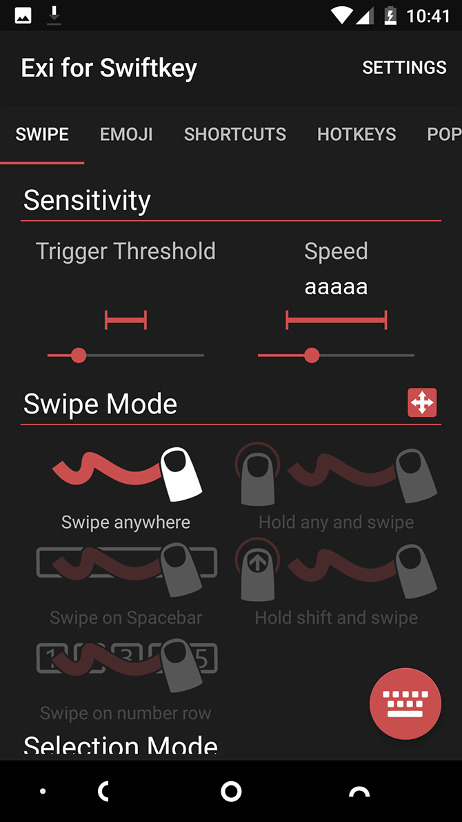 exi for swiftkey gestures