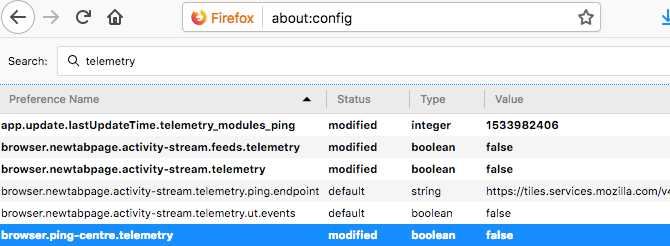modificați sau dezactivați telemetria în Firefox
