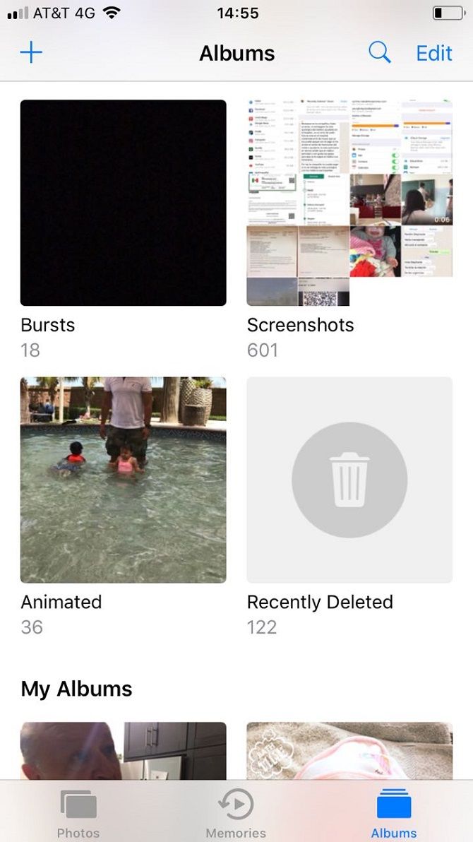 ios deleted albums