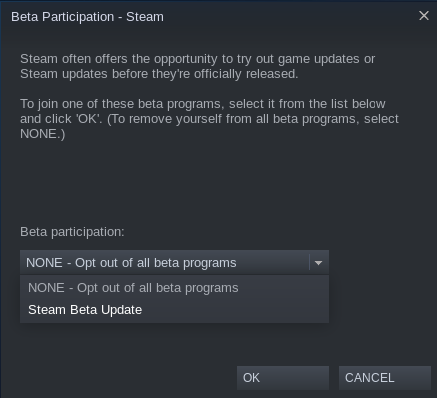 Join the Steam beta