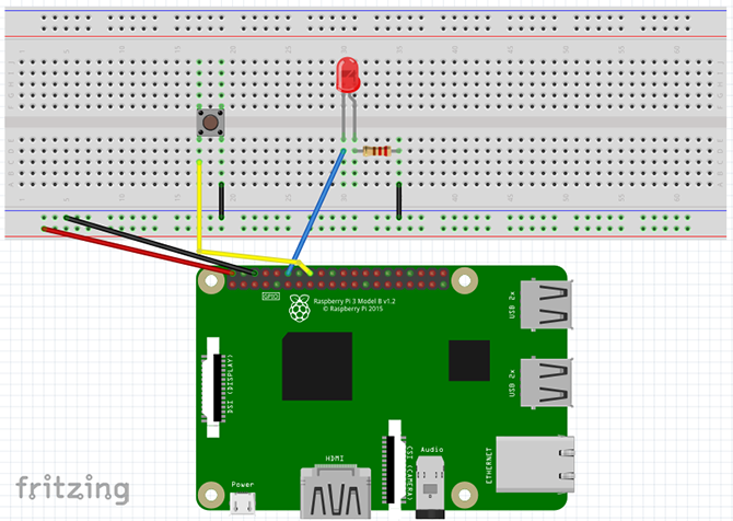 Fritzing Diagram for Pi Button Tutorial