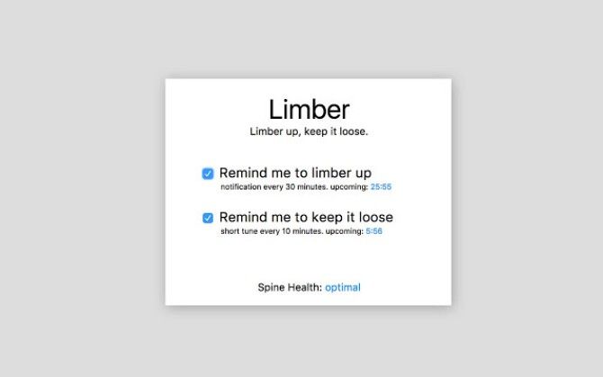 Limber for Chrome gives reminders to check posture